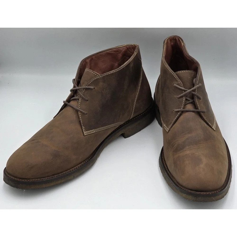 Johnston Murphy Copel Chukka Mens 10M Tan Brown Leather Memory Foam Ankle Boots